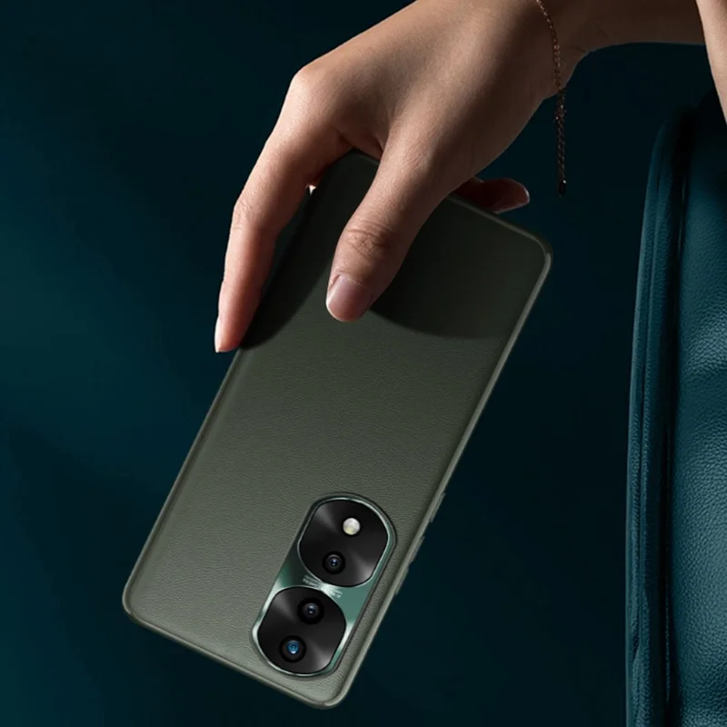 FUKELAI For Honor 70 5G Anti-drop Phone Case PU Leather + TPU + PC Hybrid Shell with Metal Lens Cover - Black