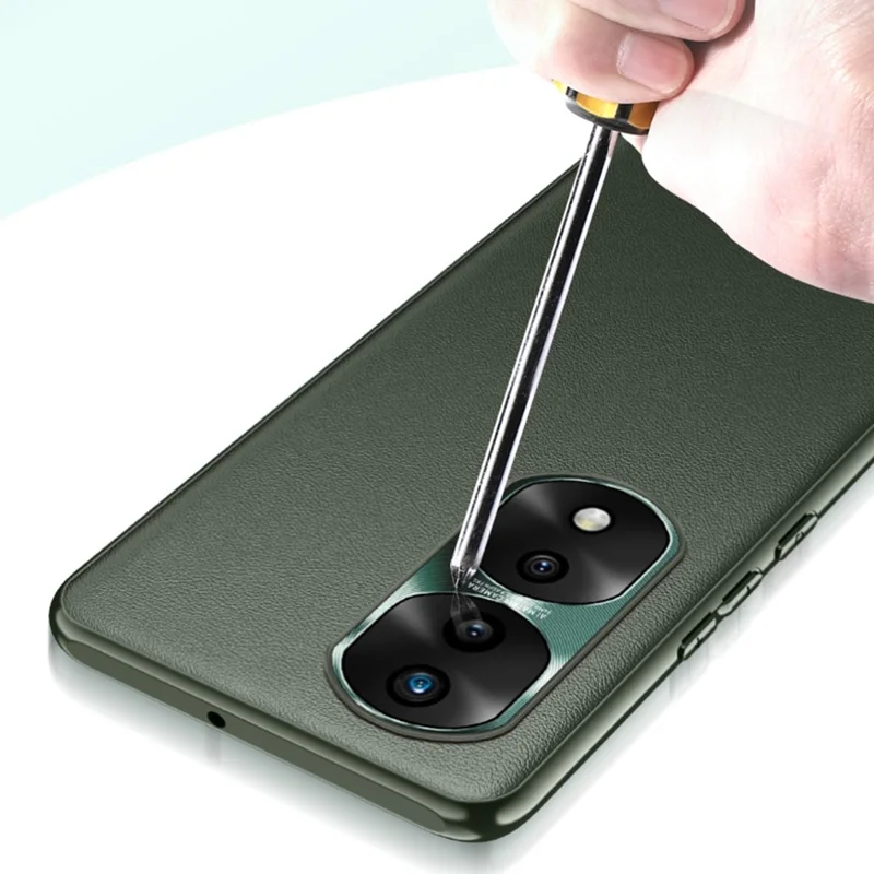 FUKELAI For Honor 70 5G Anti-drop Phone Case PU Leather + TPU + PC Hybrid Shell with Metal Lens Cover - Black