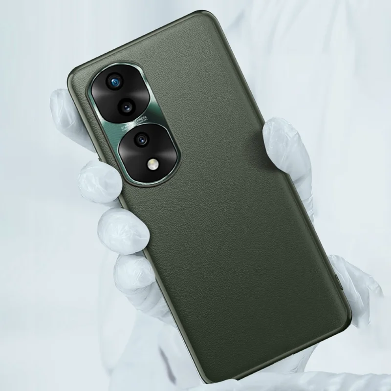 FUKELAI For Honor 70 5G Anti-drop Phone Case PU Leather + TPU + PC Hybrid Shell with Metal Lens Cover - Black