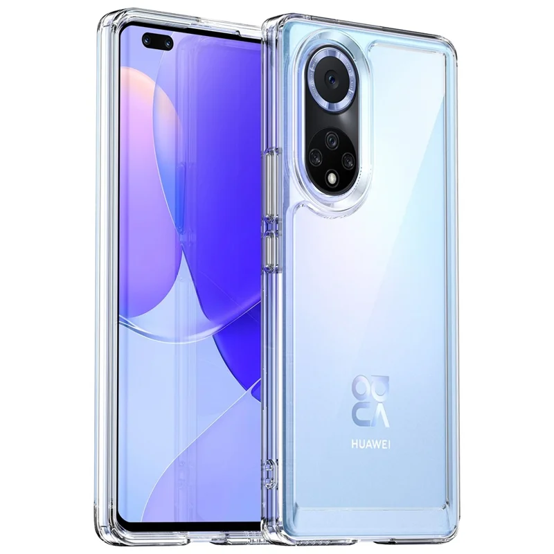 For Huawei nova 9 Pro/Honor 50 Pro Transparent Back Case Hybrid Acrylic + TPU Shockproof Cell Phone Protector with Independent Buttons - Transparent