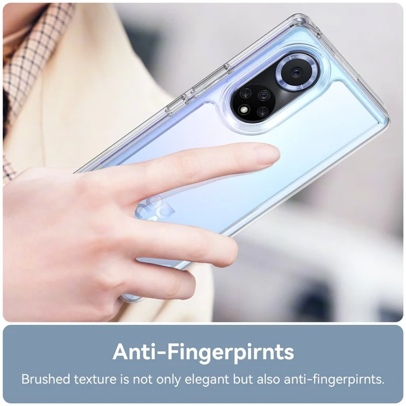 For Huawei nova 9 Pro/Honor 50 Pro Transparent Back Case Hybrid Acrylic + TPU Shockproof Cell Phone Protector with Independent Buttons - Transparent