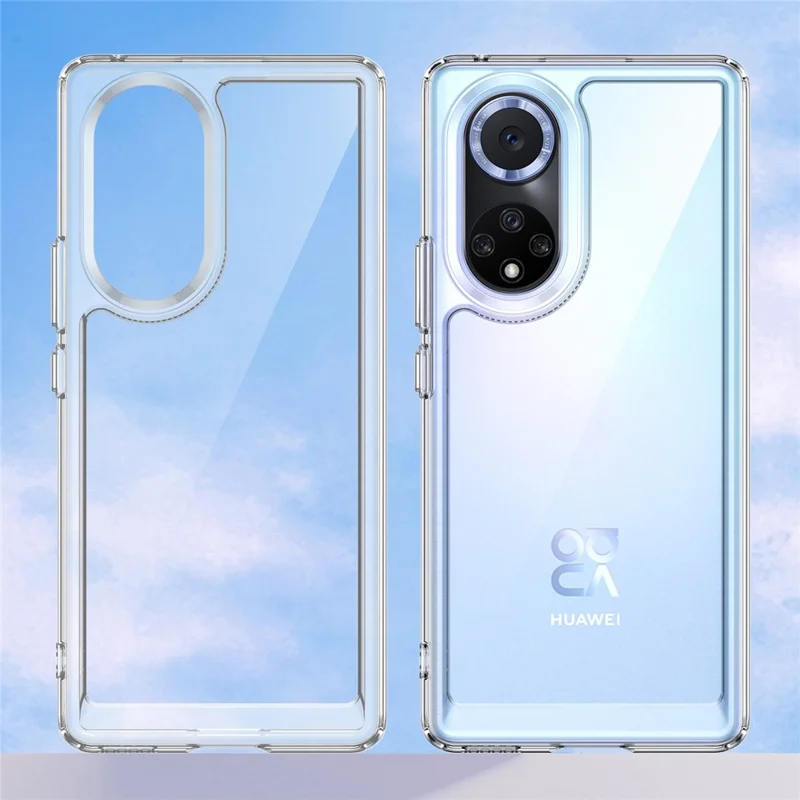 For Huawei nova 9 Pro/Honor 50 Pro Transparent Back Case Hybrid Acrylic + TPU Shockproof Cell Phone Protector with Independent Buttons - Transparent