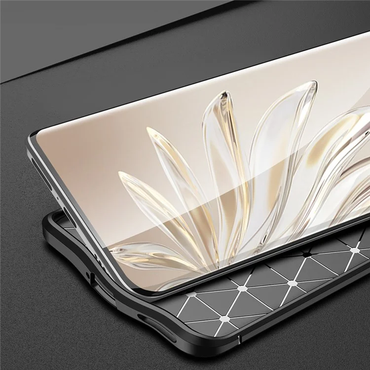 For Honor 70 5G Wärmeableitender Anti-Fingerabdruck-Gehäusecase, Litchi-Textur-Design, weiche TPU-Rückabdeckung - Schwarz