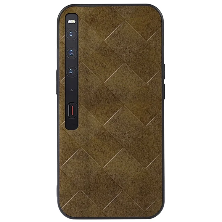 Pour Huawei Mate Xs 2 Coque de téléphone en cuir PU à texture de grille antichute - Vert