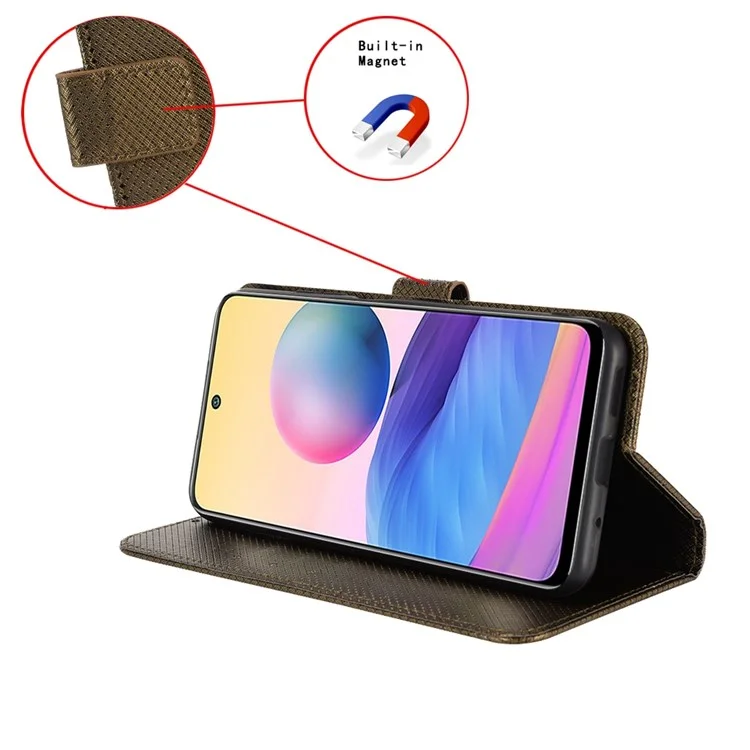 Custodia per cellulare per Honor X9 4G/5G/Magic4 Lite 4G/5G/X30 5G Texture Diamond PU Leather+TPU Protezione a doppio strato Custodia portafoglio per telefono con tracolla - Marrone