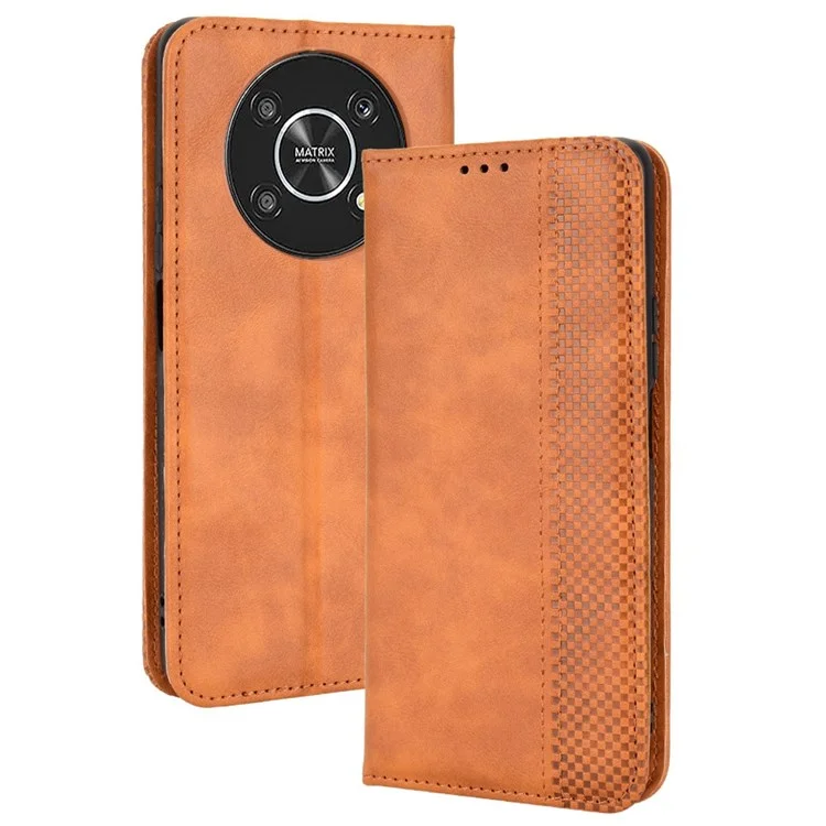 Для Чести X9 4G/5G/Magic4 Lite 4G/5G/X30 5G Retro Series Serile Case Cake Leath - Коричневый