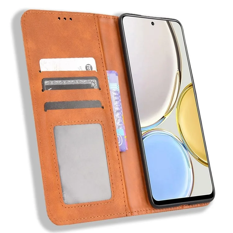 Для Чести X9 4G/5G/Magic4 Lite 4G/5G/X30 5G Retro Series Serile Case Cake Leath - Коричневый