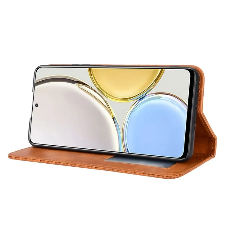 Для Чести X9 4G/5G/Magic4 Lite 4G/5G/X30 5G Retro Series Serile Case Cake Leath - Коричневый