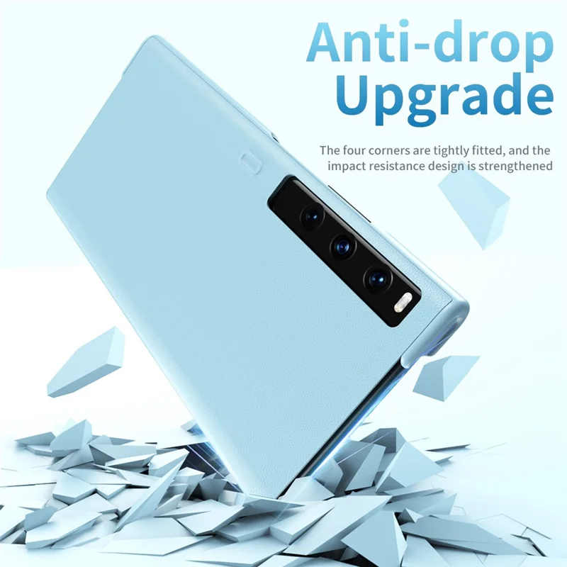 For Huawei Mate Xs 2 PU Leather Hard PC Shockproof Cover Stand Anti-Fall Folding Protective Phone Case - Black