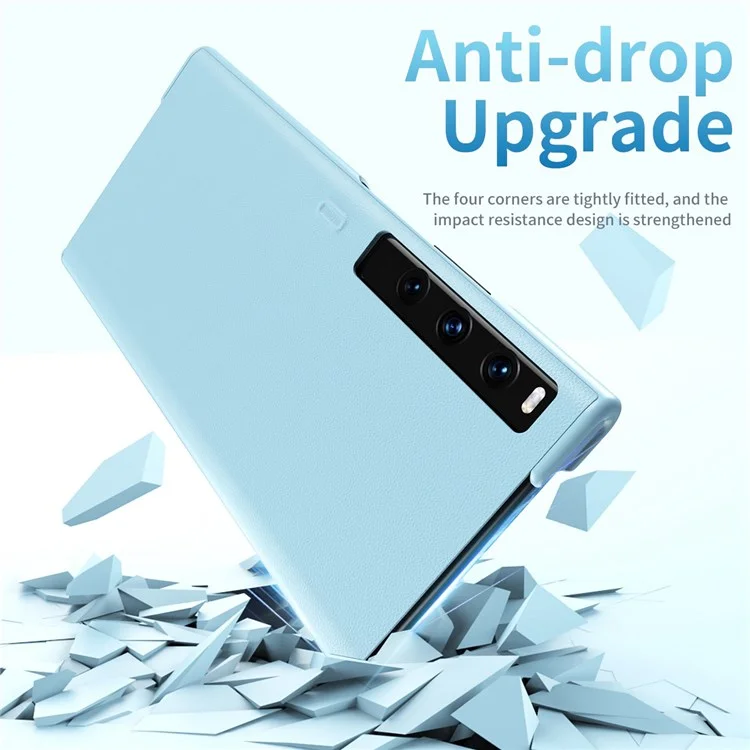 For Huawei Mate Xs 2 PU Leather Hard PC Shockproof Cover Stand Anti-Fall Folding Protective Phone Case - White