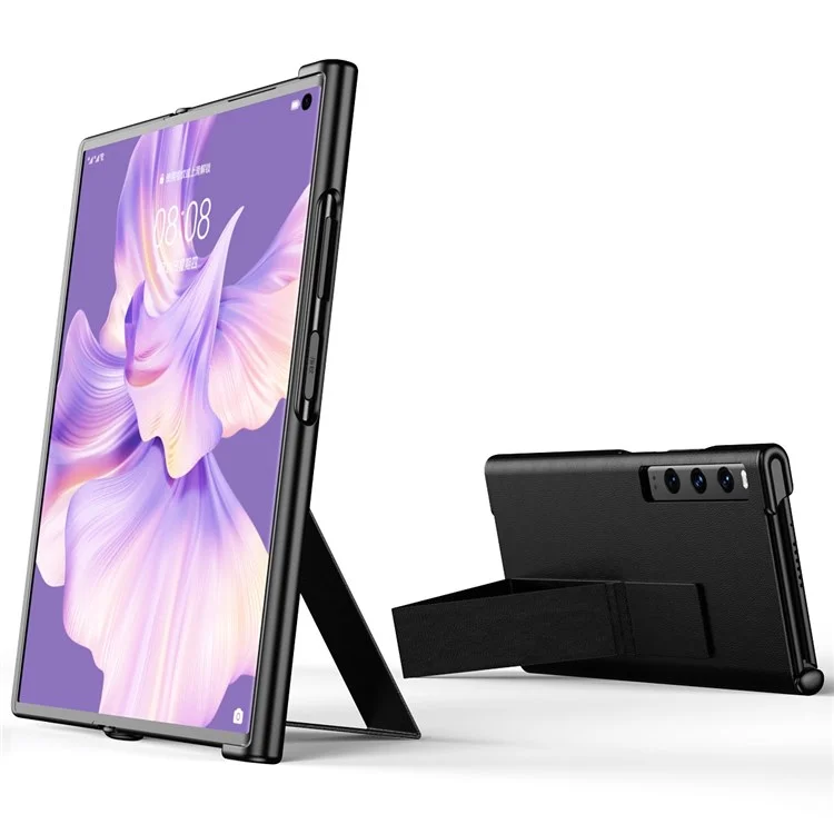 Per Huawei Mate Xs 2 Custodia in Pelle PU Supporto Anti-Graffio Antiurto con Supporto - Nero