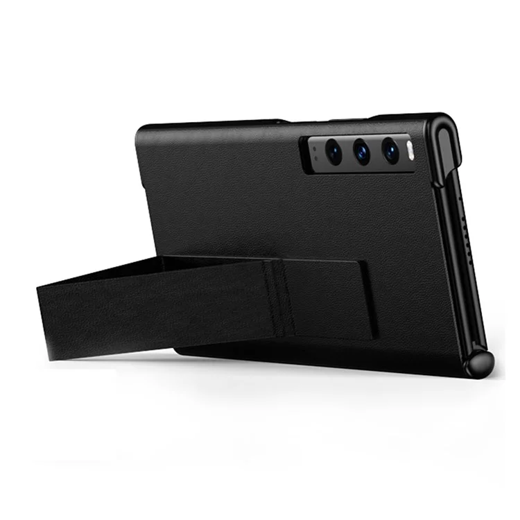 Per Huawei Mate Xs 2 Custodia in Pelle PU Supporto Anti-Graffio Antiurto con Supporto - Nero