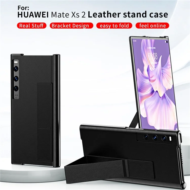 Per Huawei Mate Xs 2 Custodia in Pelle PU Supporto Anti-Graffio Antiurto con Supporto - Nero