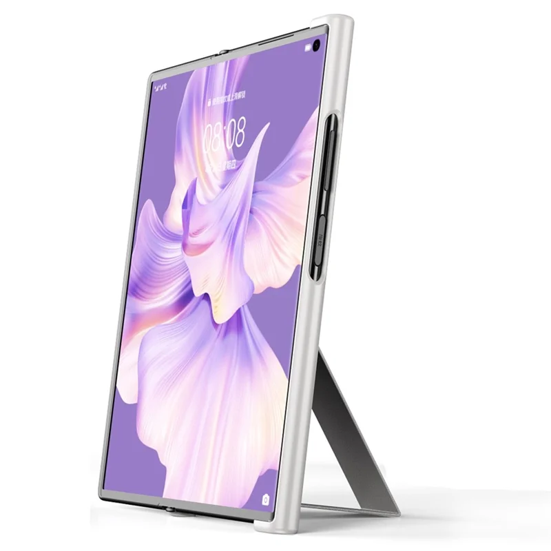For Huawei Mate Xs 2 PU Leather Case Stand Anti-Scratch Shockproof Kickstand Protective Cover - White