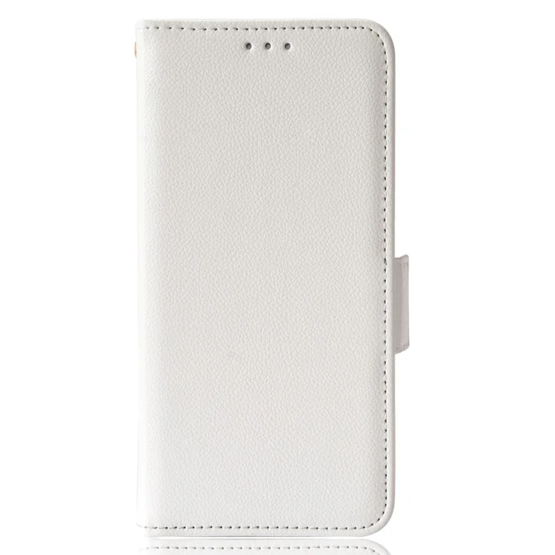 For Honor X7 Litchi Texture Magnetic Closure Wear-resistant Drop-proof Case Leather Stand Wallet Style Cell Phone Shell - White