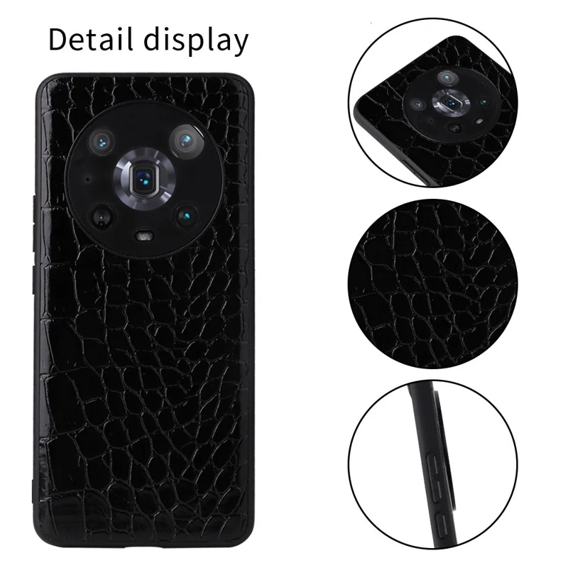 For Honor Magic4 Pro Anti-scratch Phone Case Textured PU Leather Coated TPU +PC Hybrid Protective Cover - Marble Texture