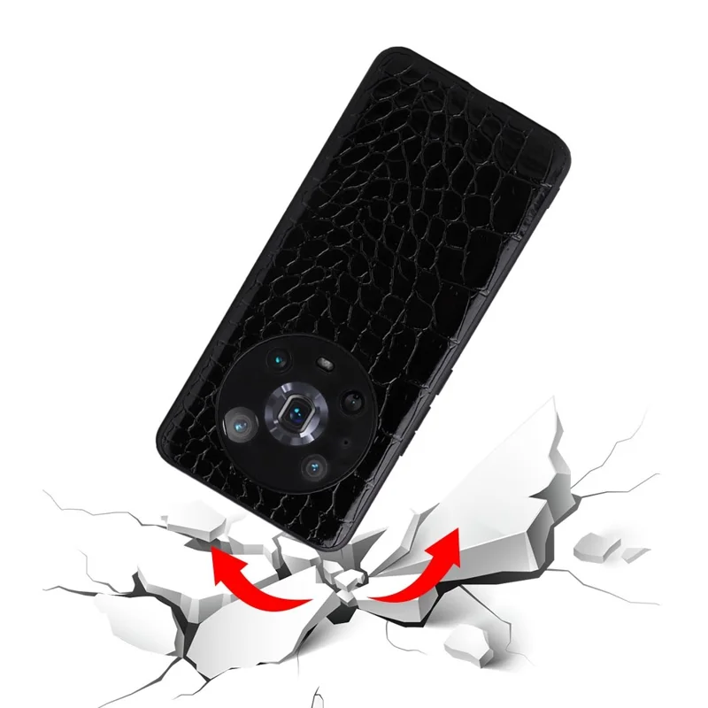 For Honor Magic4 Pro Anti-scratch Phone Case Textured PU Leather Coated TPU +PC Hybrid Protective Cover - Marble Texture