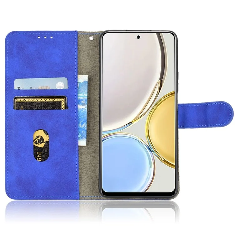Чехол-книжка для телефонов Honor X9 5G/X30/Magic4 Lite 5G из искусственной кожи с возможностью использования в качестве подставки и ощущением кожи, противоударный внутренний чехол из TPU, с отделениями для карт и купюр - Синий
