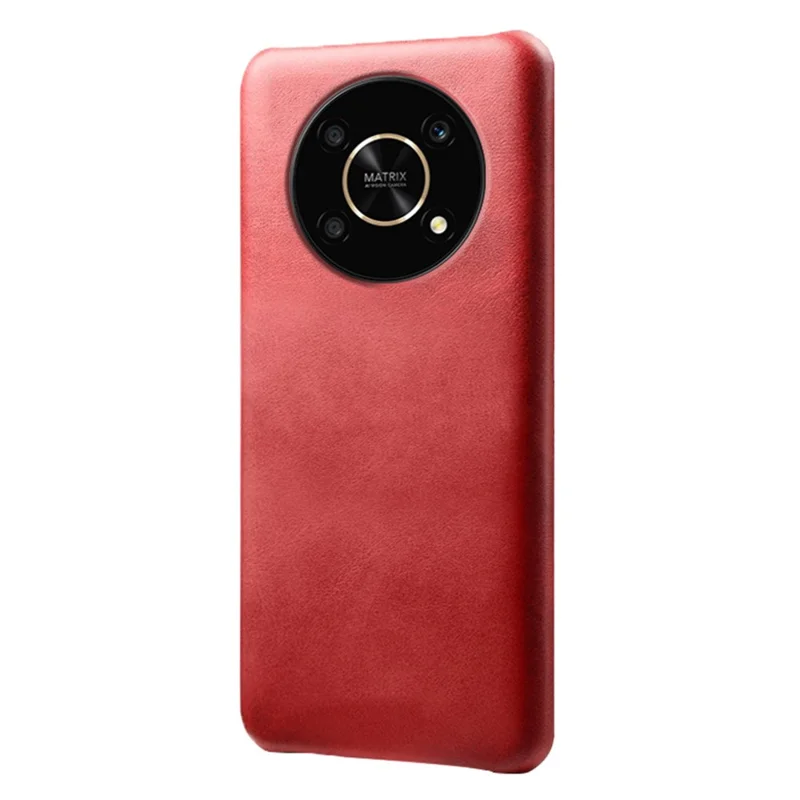 For Honor X30/Magic4 Lite 5G/X9 5G/X9 4G Slim Thin Phone Cover Scratch-resistant Textured PU Leather Coated PC Phone Case - Red