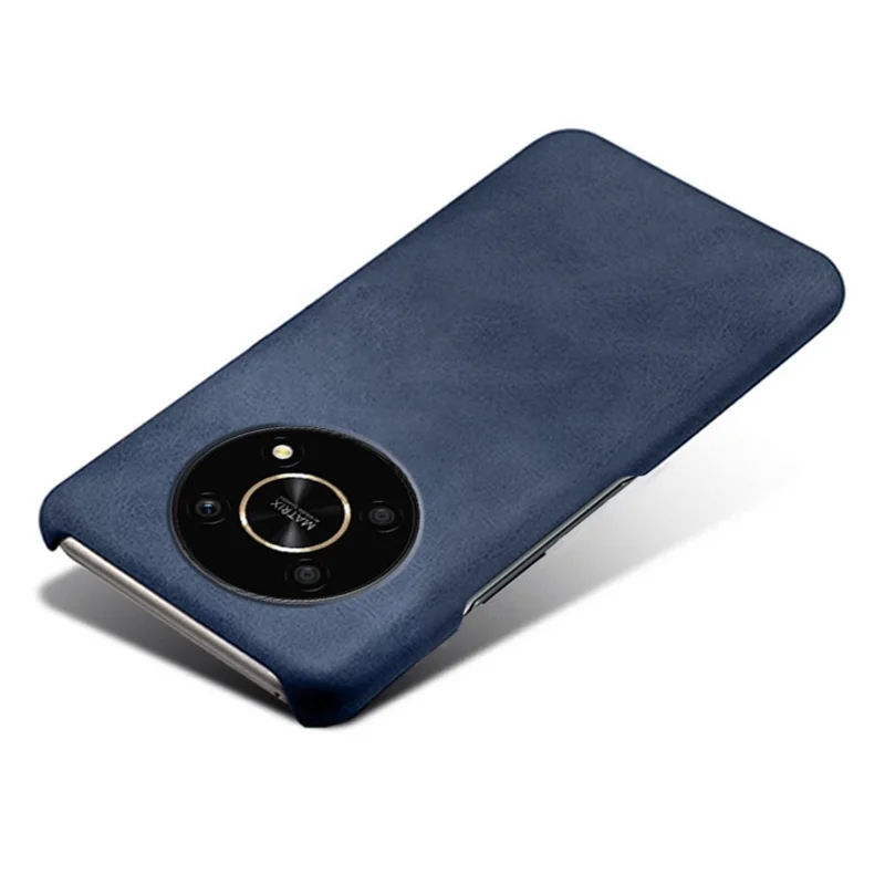 For Honor X30/Magic4 Lite 5G/X9 5G/X9 4G Slim Thin Phone Cover Scratch-resistant Textured PU Leather Coated PC Phone Case - Blue