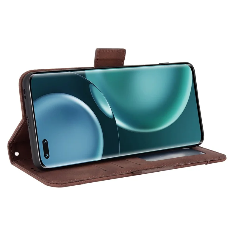 Múltiples Ranuras Para Tarjetas PU Case de Teléfono de Cuero Para Honor Magic4 Pro 5G, Soporte de Billetera Double Magnetic Cuase - Marrón