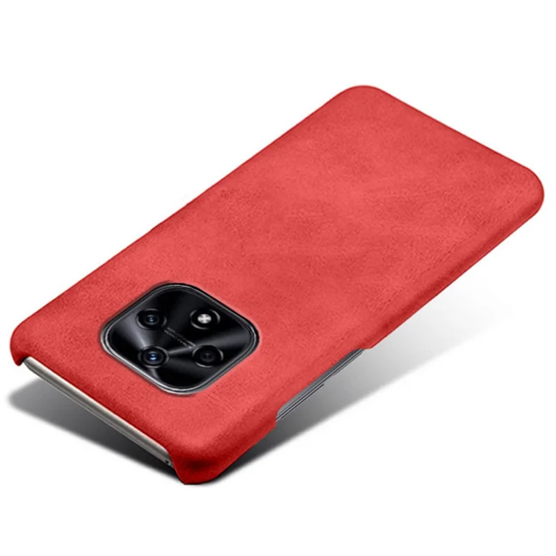 Textured PU Leather Coating Phone Case for Hi nova 9Z 5G, Anti-Scratch Inner Hard PC Cover - Red