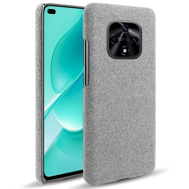 Hard PC + Cloth Phone Cover for Hi nova 9Z 5G, Solid Color Scratch-Resistant Mobile Phone Case - Light Grey