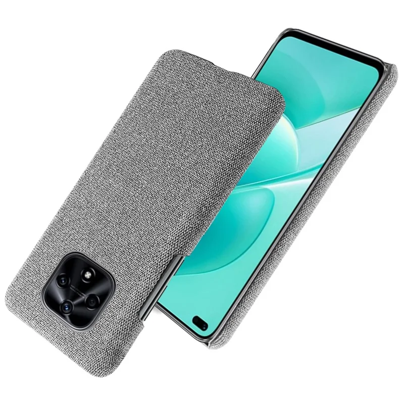 Hard PC + Cloth Phone Cover for Hi nova 9Z 5G, Solid Color Scratch-Resistant Mobile Phone Case - Light Grey