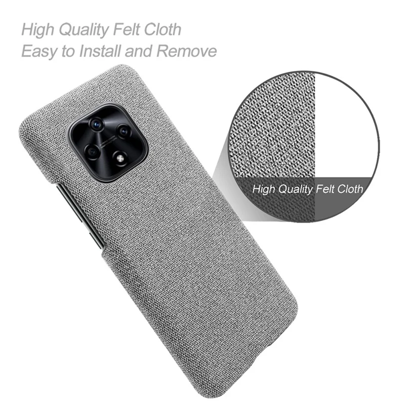 Hard PC + Cloth Phone Cover for Hi nova 9Z 5G, Solid Color Scratch-Resistant Mobile Phone Case - Light Grey