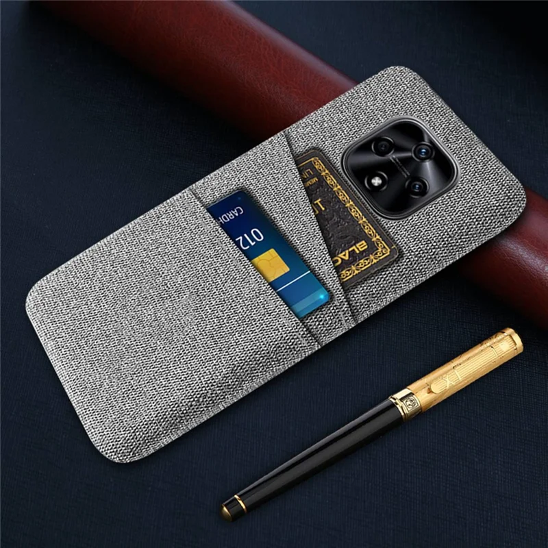 For Hi nova 9Z 5G Cloth Texture Shockproof Dual Card Slots Phone Case Cloth + PC Protective Cover - Light Grey