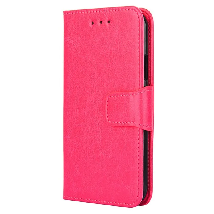 For Honor 70 5G Anti-fall PU Leather Wallet Case Stand Function Magnetic Closure Shockproof Flip Folio Cover - Rose