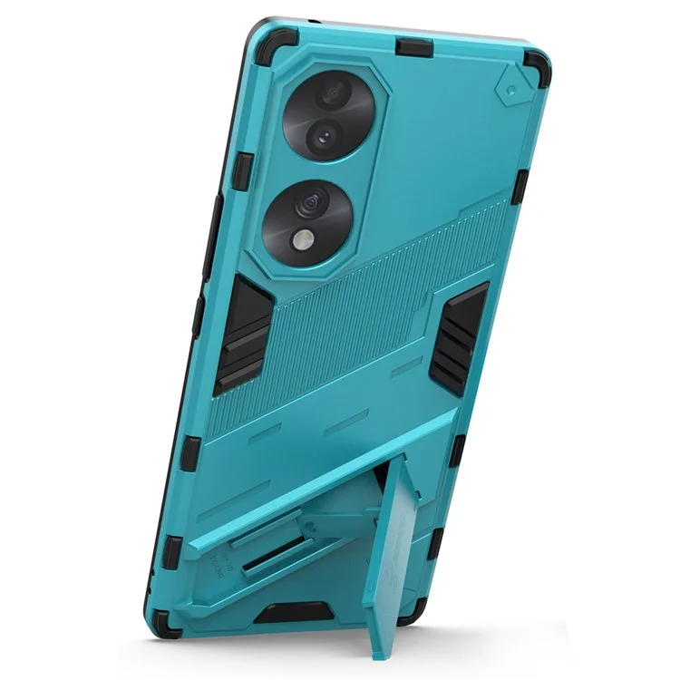 Funda Protectora para Honor 70 5G con Absorción de Impactos, Soporte Integrado y Carcasa Híbrida TPU+PC - Azul Bebé