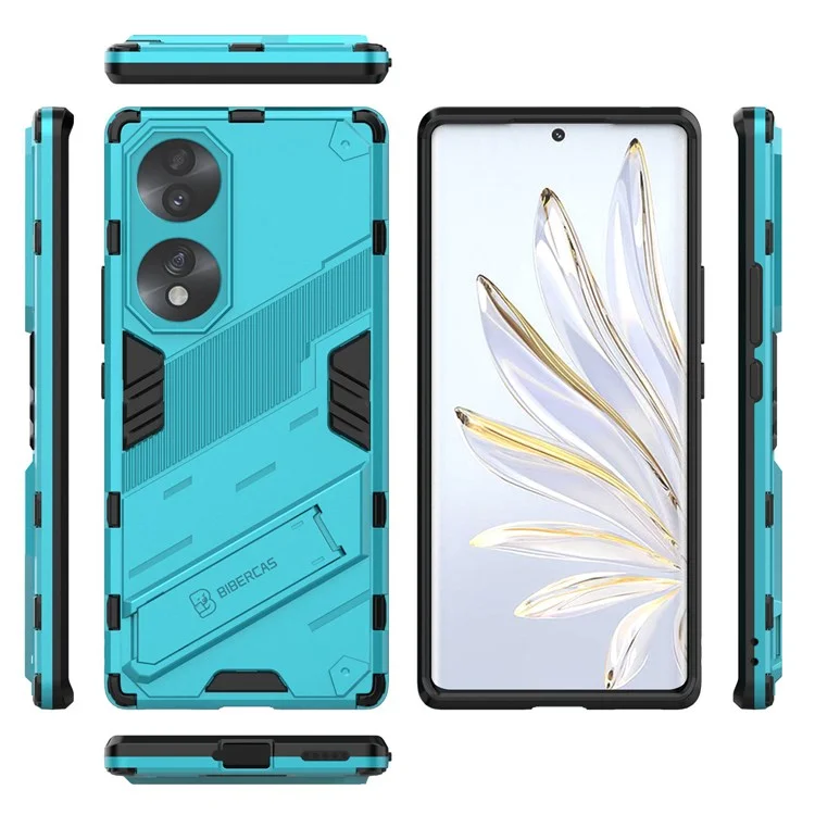 Funda Protectora para Honor 70 5G con Absorción de Impactos, Soporte Integrado y Carcasa Híbrida TPU+PC - Azul Bebé
