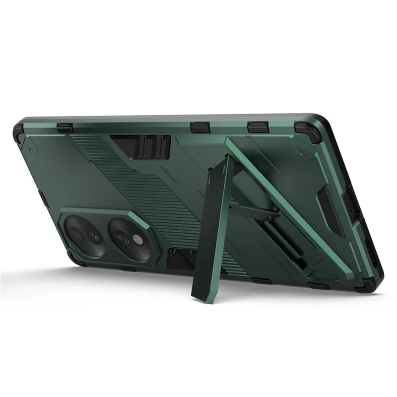 For Honor 70 5G TPU+PC Shock Absorption Cover Kickstand Phone Case Protector - Green
