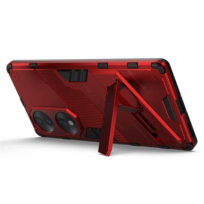 For Honor 70 5G TPU+PC Shock Absorption Cover Kickstand Phone Case Protector - Red