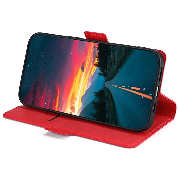Funda de tapa magnética lateral de piel de poliuretano para Honor 70 5G, funda de teléfono con soporte ultrafino y ranura para tarjeta, color rojo
