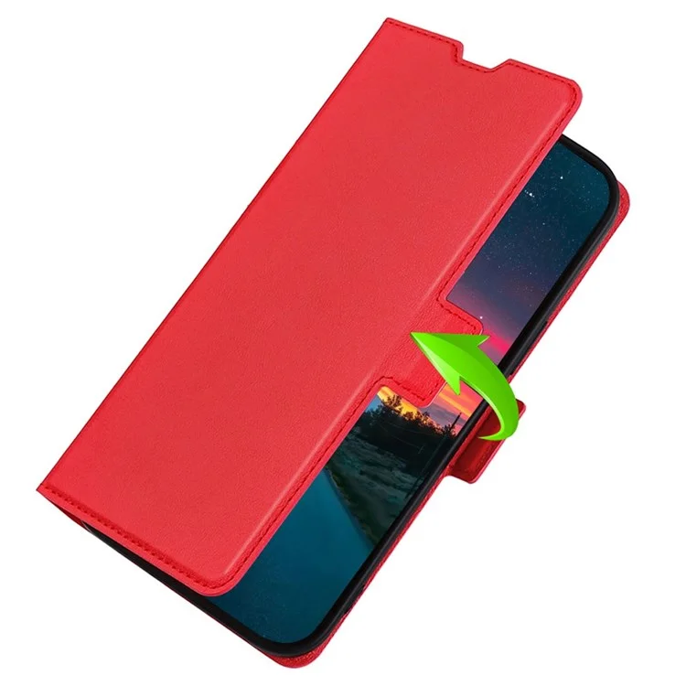 Funda de tapa magnética lateral de piel de poliuretano para Honor 70 5G, funda de teléfono con soporte ultrafino y ranura para tarjeta, color rojo