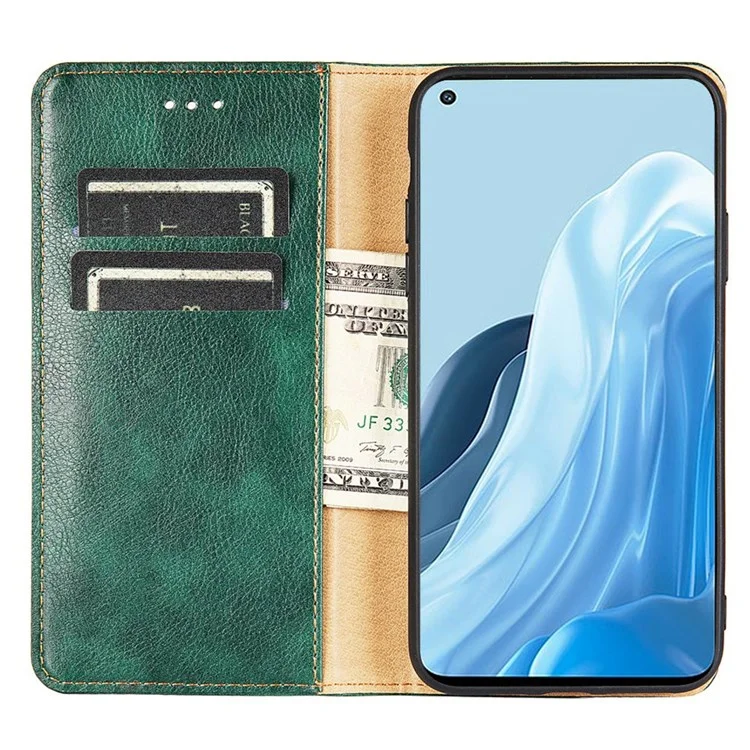 Funda cartera de piel de poliuretano antiarañazos para Honor 70 5G, funda protectora magnética de absorción automática para teléfono - Verde