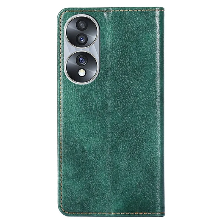 Funda cartera de piel de poliuretano antiarañazos para Honor 70 5G, funda protectora magnética de absorción automática para teléfono - Verde