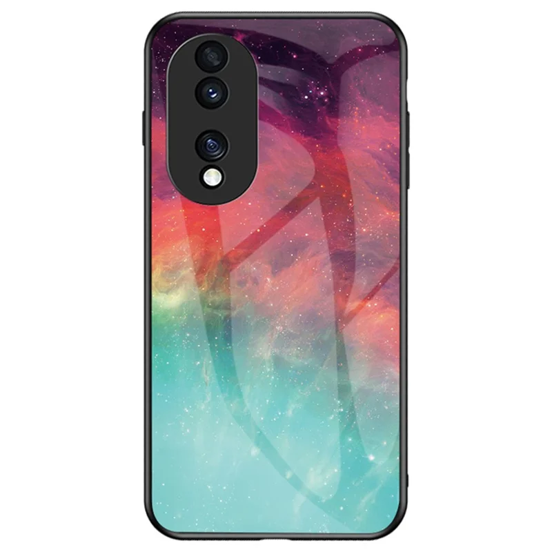 For Honor 70 5G Anti-scratch Phone Case Tempered Glass+Hard PC + Soft TPU Starry Sky Pattern Phone Cover - Color Starry Sky