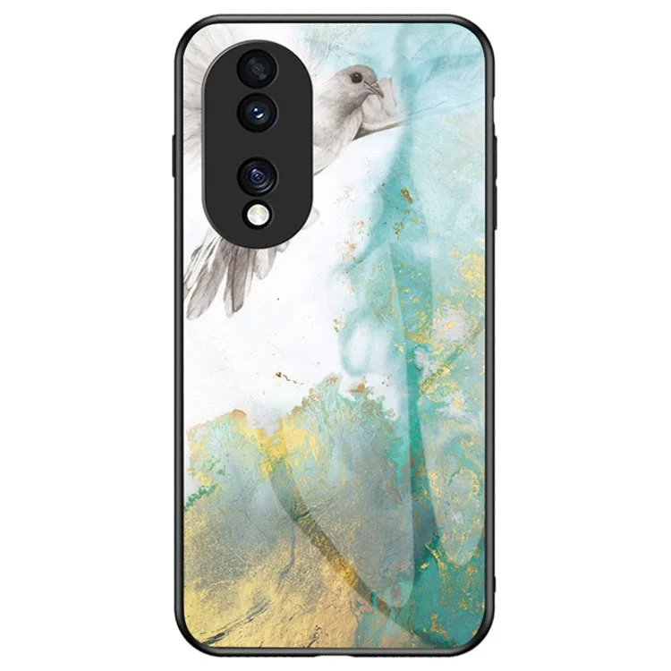 Onore 70 5G Sottile Coperta in vetro temperato con motivo a marmo + PC + TPU Hybrid a prova di caduta - Piccione volante in marmo 