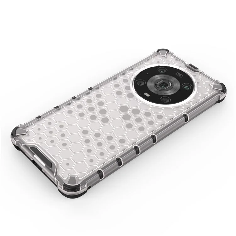 For Honor Magic4 Pro 5G Honeycomb Hybrid Series Wärmeableitung Hülle Soft TPU + Hard PC Stoßabsorption Handyhülle - Grau