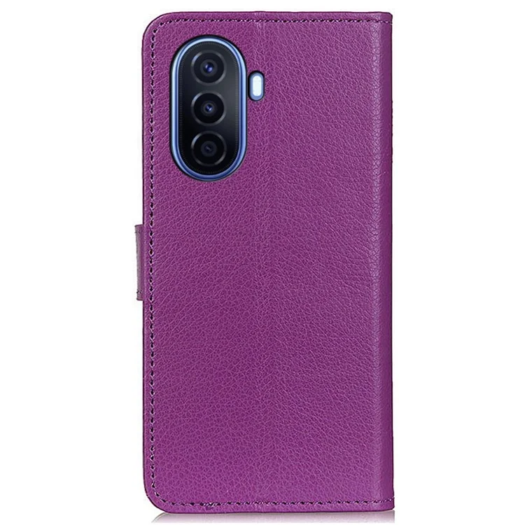 Für Huawei nova Y70 4G/Y70 Plus 4G Litchi-Textur-Geldbörse Flip-Cover PU-Leder Ständer Stoßfeste TPU-Schutzhülle - Lila