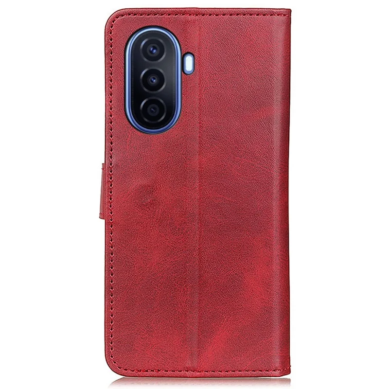 For Huawei nova Y70 Plus/Y70 4G Shockproof PU Leather Stand Phone Case Full Coverage Wallet Protective Cover - Red
