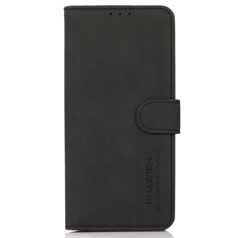 KHAZNEH for Huawei nova Y70 4G/Y70 Plus 4G Textured PU Leather Folio Book Case Magnetic Closure Stand Function Flip Wallet Phone Cover - Black