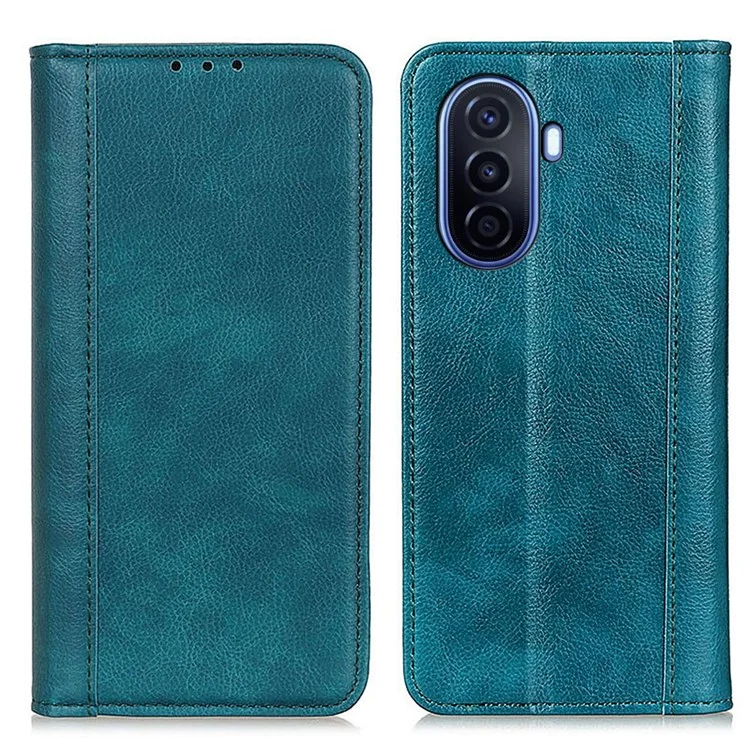 Für Huawei nova Y70 4G/Y70 Plus 4G Litchi-Textur-Wallet-Flip-Cover Split-Leder-Ständer Magnetverschluss Stoßfeste Folio-Hülle - Grün