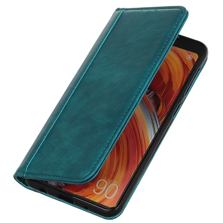Für Huawei nova Y70 4G/Y70 Plus 4G Litchi-Textur-Wallet-Flip-Cover Split-Leder-Ständer Magnetverschluss Stoßfeste Folio-Hülle - Grün