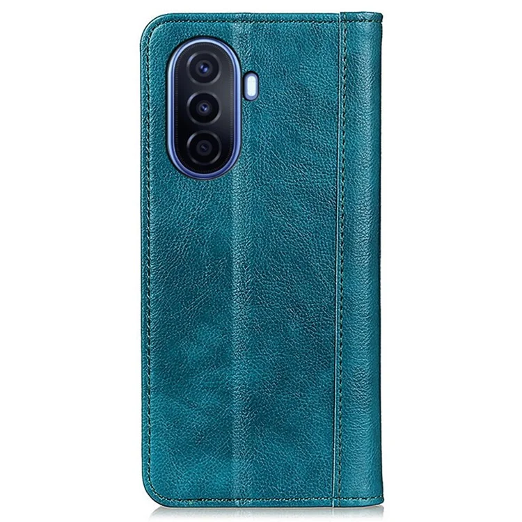 Für Huawei nova Y70 4G/Y70 Plus 4G Litchi-Textur-Wallet-Flip-Cover Split-Leder-Ständer Magnetverschluss Stoßfeste Folio-Hülle - Grün