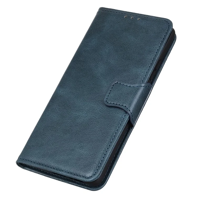 Para Huawei Nova Y70 4G/Y70 Más 4G Crazy Horse Texture Flip Cover PU Leather TPU Costilla Interior Función de Soporte de Cierre Magnético Folio Folio - Azul