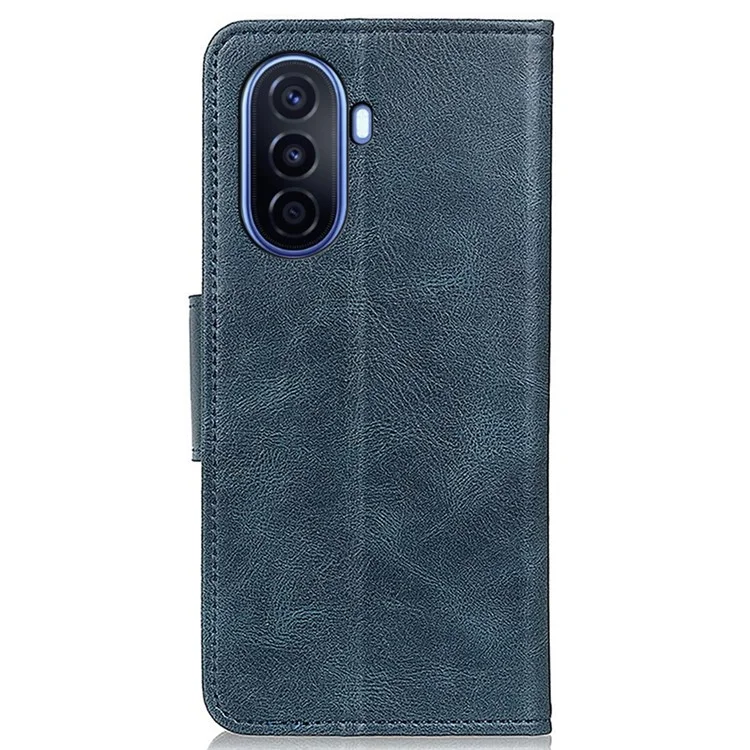 Para Huawei Nova Y70 4G/Y70 Más 4G Crazy Horse Texture Flip Cover PU Leather TPU Costilla Interior Función de Soporte de Cierre Magnético Folio Folio - Azul